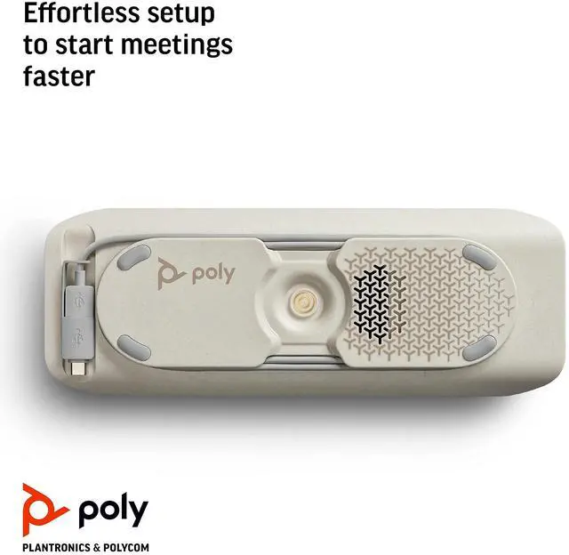 Alt view image 15 of 16 - Poly - Sync 40 Smart Speakerphone (Plantronics) - Flexible Work Spaces - Connect to PC/Mac via Combined USB-A/USB-C Cable and Smartphones via Bluetooth - Works with Teams, Zoom & more,Black