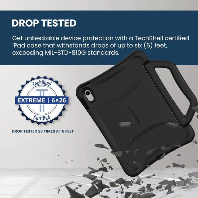 Alt view image 8 of 11 - Brenthaven Bounce Rugged Carrying Case Apple iPad (10th Generation) Smartphone - Drop Resistant, Impact Absorbing, Bump Resistant, Impact Resistant, Scratch Resistant - Handle