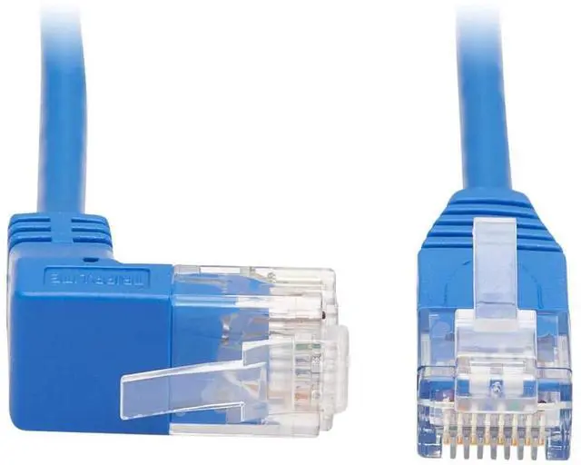 Alt view image 2 of 6 - TRIPP LITE N204-S15-BL-UP 15 ft. Cat 6 Blue Up-Angle Gigabit Molded Slim UTP Ethernet Cable (RJ45 Right-Angle Up M to RJ45 M)