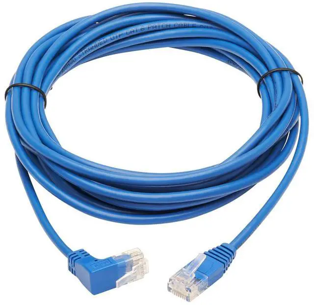 Alt view image 3 of 6 - TRIPP LITE N204-S15-BL-UP 15 ft. Cat 6 Blue Up-Angle Gigabit Molded Slim UTP Ethernet Cable (RJ45 Right-Angle Up M to RJ45 M)