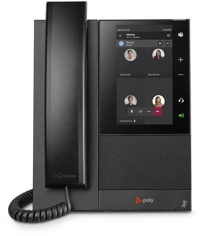 Alt view image 4 of 6 - Poly CCX 505 Teams Edition Phone with Handset (Polycom) - Wi-Fi Enabled - Acoustic Fence & NoiseBlockAI Technologies - 5' LCDDisplay - Integrated BT & USB Headset Ports-Works w/Teams (Certified)&More