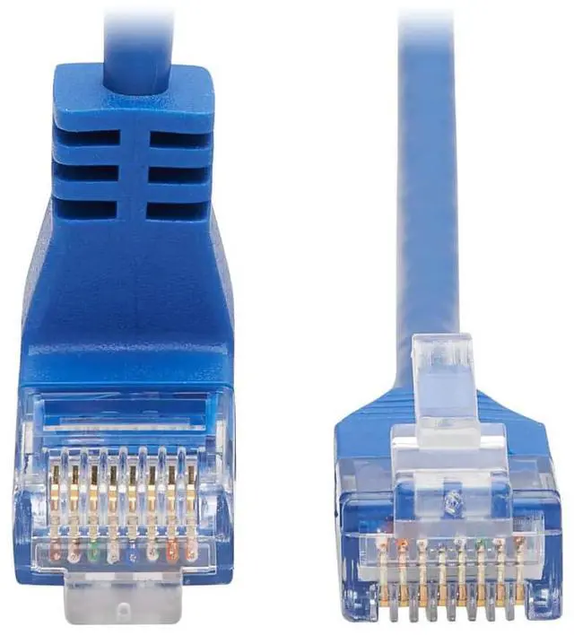 Alt view image 4 of 6 - TRIPP LITE N204-S15-BL-UP 15 ft. Cat 6 Blue Up-Angle Gigabit Molded Slim UTP Ethernet Cable (RJ45 Right-Angle Up M to RJ45 M)
