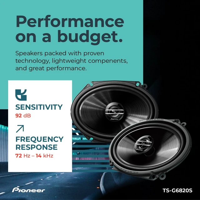 Alt view image 5 of 7 - PIONEER G-Series TS-G6820S 6" x 8" 2-Way Coaxial Car Speakers 250W Max | Great Stock Upgrade, Balanced Sound + Smooth Treble, High-Efficiency Speaker Designed for OEM Power