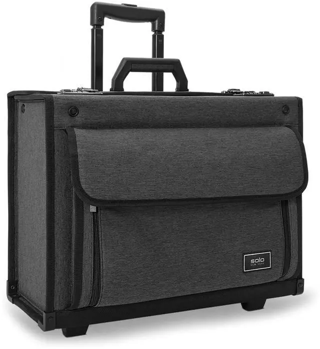 Main image of Solo New York Rolling Catalog Case with Wheels - Roller Laptop Bag, Wheeled Briefcase for Women & Men, Carry On Size for Travel, Litigation Bag for Lawyers, Fits 17.3" Computer- Classic, Recycled Gray