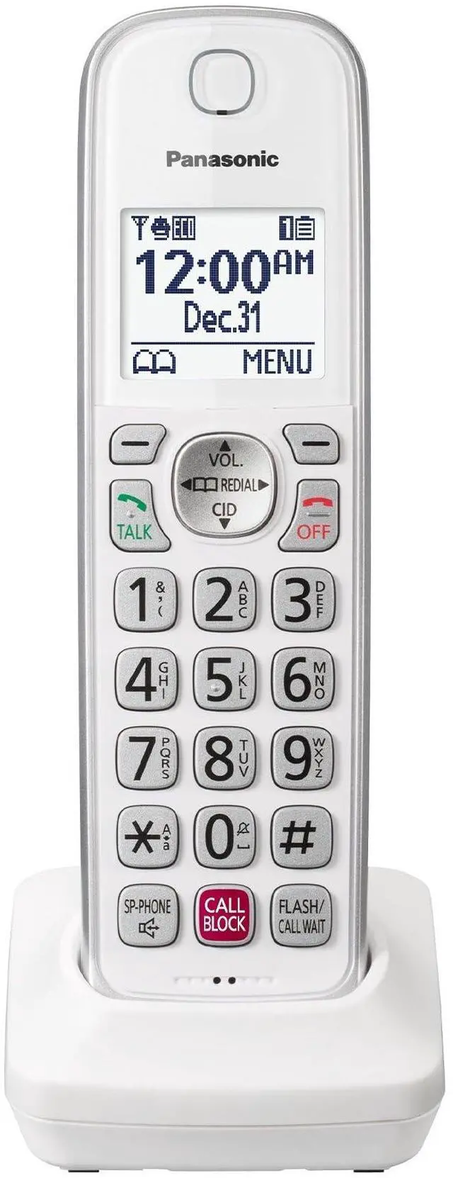 Main image of Panasonic Cordless Phone Handset Accessory Compatible with KX-TGD83x Series Cordless Phone Systems - KX-TGDA83W (White)