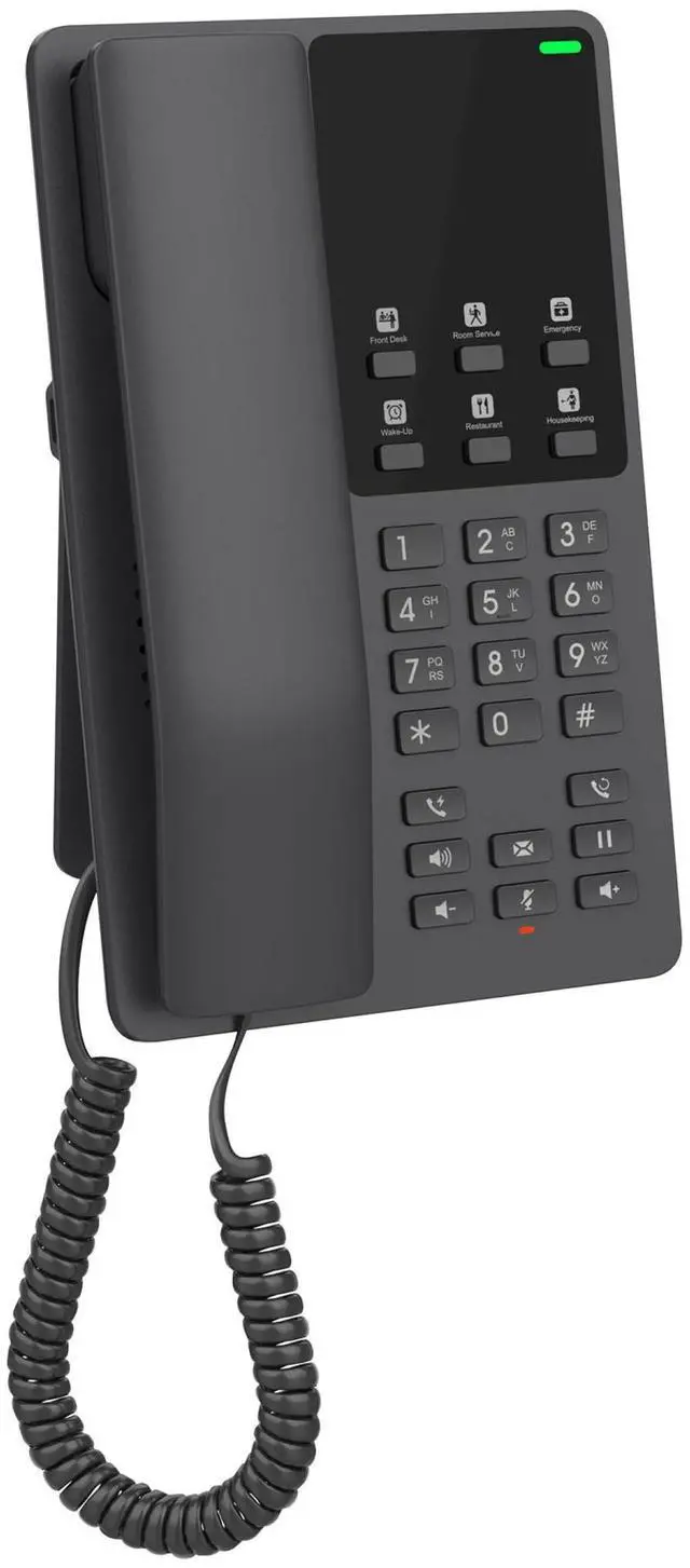 Alt view image 3 of 3 - Grandstream GHP621 Hotel IP Phone | 2 Lines, 2 SIP Accounts | Power Adapter Not Included | Black