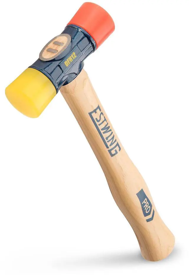 Main image of 12 oz Rubber Mallet, Forged Steel Hammer, Built for Durability | Made in USA, Triple Wedge Construction, Built For The Pro, Multi-Use Mallet, Genuine Hickory Handle