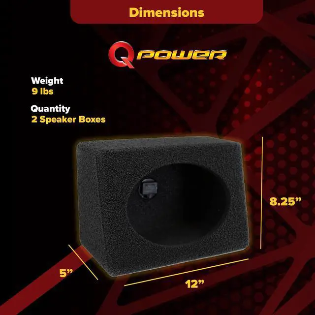 Alt view image 3 of 7 - 6 by 9 Inches Speaker Box Audio Enclosure with Durable Black Bed Liner Spray Finish with Terminal Cup Connectors (2 Pack)