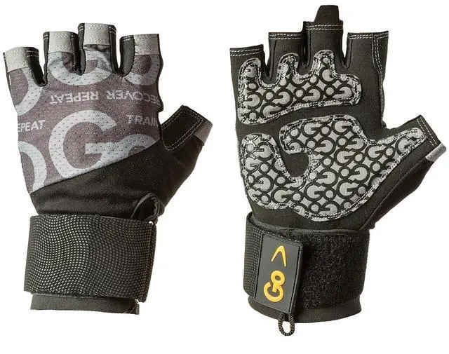 Main image of GoFit Pro Gray Trainer Wrist Wrap Gloves, Medium (GF-GTCW-M)