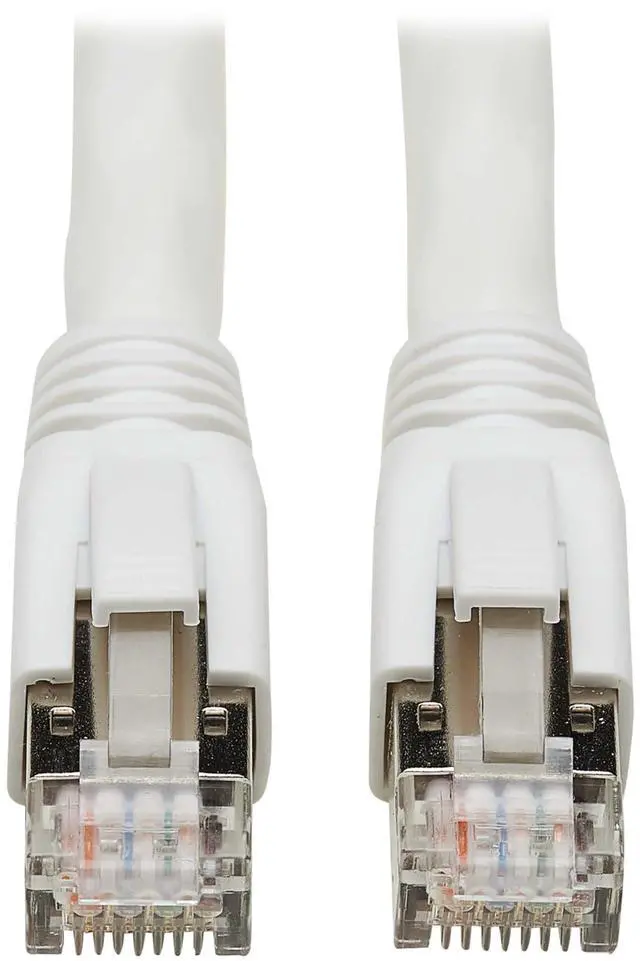 Main image of Tripp Lite Cat8 40G PoE Shielded Ethernet Cable, 15 Feet / 4.6 Meters, White, High Speed, Power Over Ethernet, RJ45, Snagless SSTP, Male-to-Male, Network Patch LAN, (N272-F15-WH)