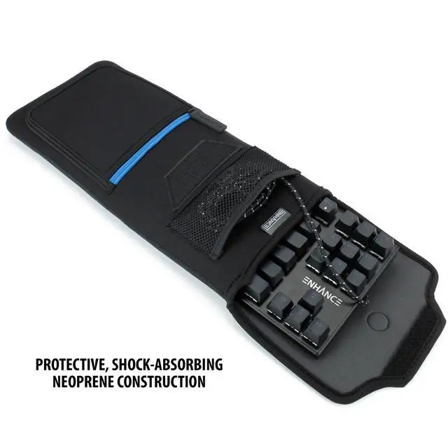 Alt view image 7 of 7 - Keyboard Sleeve Travel Case for TKL Tenkeyless Compact Tournament eSports Gaming Keyboards (up to 15 Inches) - Rugged Neoprene Construction , Zipper Mouse Storage and Cable Storage Pouch