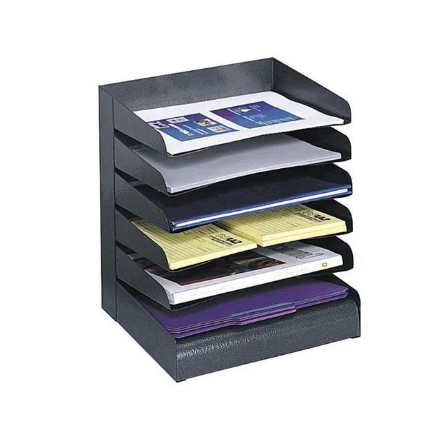 Alt view image 3 of 3 - Safco Products Company SAF3128BL Steel Desk Tray Sorter- 6-Tier- Letter-Size- Black