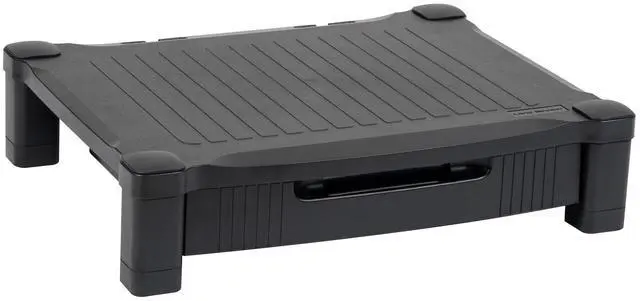 Alt view image 6 of 6 - Mind Reader Monitor Stand, Storage Drawer, Desktop Organizer, Laptop Riser, Office, 17.25"L x 13.25"W x 4"H, Black