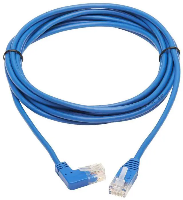 Alt view image 11 of 14 - TRIPP LITE N204-S10-BL-RA 10 ft. Cat 6 Blue Right-Angle Gigabit Molded Slim UTP Ethernet Cable (RJ45 Right-Angle M to RJ45 M)