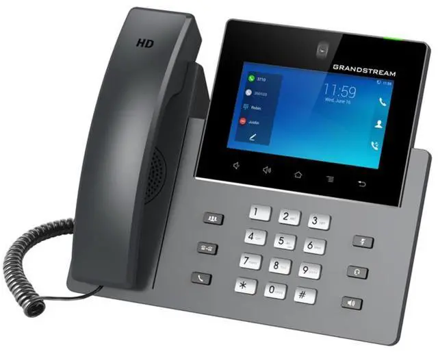 Alt view image 2 of 3 - Grandstream GXV3450 IP Video Phone | 16 Lines, 16 SIP Accounts | 5-Inch Color Touch Screen | Wi-Fi 5 | Dual-Port Gigabit Ethernet with Integrated PoE