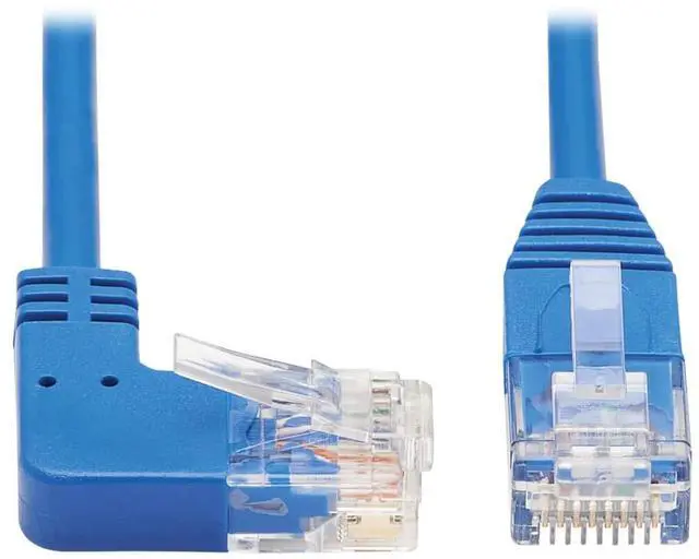 Alt view image 10 of 14 - TRIPP LITE N204-S10-BL-RA 10 ft. Cat 6 Blue Right-Angle Gigabit Molded Slim UTP Ethernet Cable (RJ45 Right-Angle M to RJ45 M)