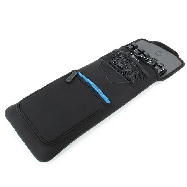 Alt view image 4 of 7 - Keyboard Sleeve Travel Case for TKL Tenkeyless Compact Tournament eSports Gaming Keyboards (up to 15 Inches) - Rugged Neoprene Construction , Zipper Mouse Storage and Cable Storage Pouch