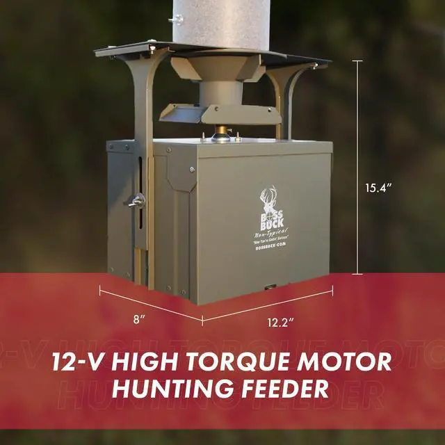 Alt view image 18 of 20 - Boss Buck BB-1.5BB 12V High Torque Motor Hunting Game Feeder Kit w/ Timer Holder