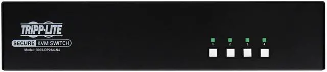 Alt view image 3 of 5 - Tripp Lite Secure KVM Switch 4-Port DisplayPort, United States Government NIAP-Certified PP4.0 Security, Common Access Card (CAC) Port, 4K @ 30Hz Video, TAA Compliant, 3-Year Warranty (B002-DP1AC4-N4)