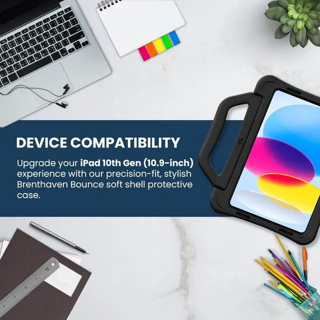 Alt view image 7 of 11 - Brenthaven Bounce Rugged Carrying Case Apple iPad (10th Generation) Smartphone - Drop Resistant, Impact Absorbing, Bump Resistant, Impact Resistant, Scratch Resistant - Handle