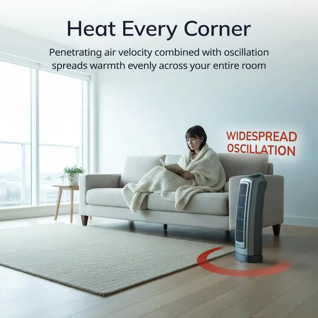 Alt view image 6 of 9 - lasko 5538 ceramic tower heater with remote control