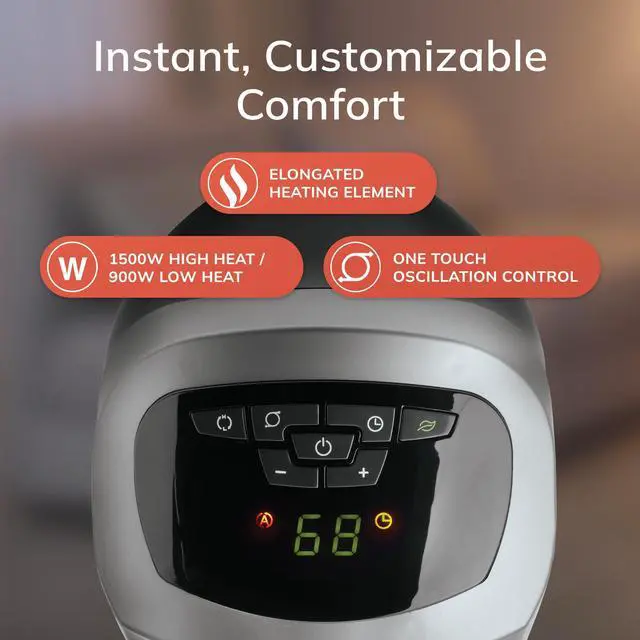 Alt view image 8 of 9 - lasko 5538 ceramic tower heater with remote control