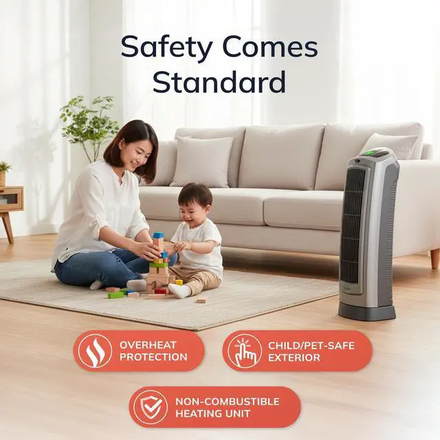 Alt view image 7 of 9 - lasko 5538 ceramic tower heater with remote control