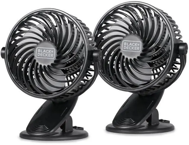 Main image of BLACK+DECKER Convertible Cooling Fan - Portable Tabletop and Standing Fan for Home or Office, 4" with 3 Speed Settings and Adjustable Tilt Angle, 2-Pack, Black