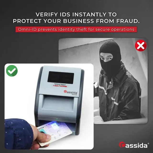 Alt view image 2 of 7 - Cassida Omni-ID 2-in-1 Currency Counterfeit Detector with UV Identification Verification Lights Bill Checker with Infrared, Magnetic and Ultraviolet Sensors - Easy to Read PASS/FAIL Display