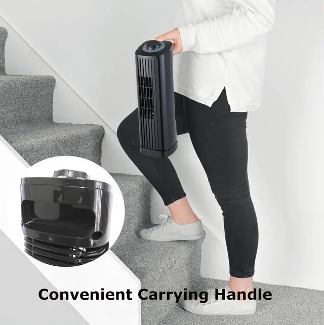 Alt view image 11 of 15 - Optimus F-7348BK 14 Inch Portable Ultra-Slim Desktop Tower Fan in Black