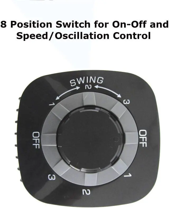 Alt view image 13 of 15 - Optimus F-7348BK 14 Inch Portable Ultra-Slim Desktop Tower Fan in Black