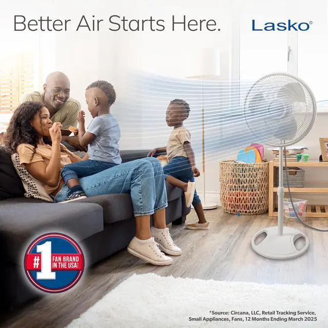 Alt view image 7 of 11 - Lasko 2520 Oscillating Stand Fan