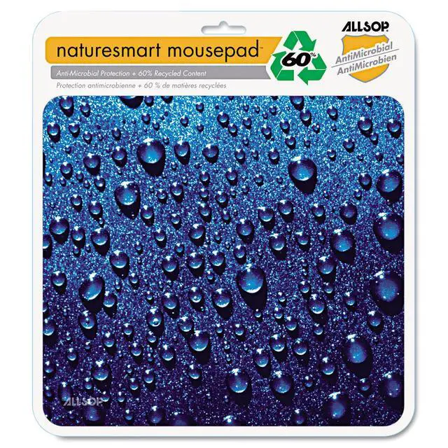 Alt view image 2 of 2 - Allsop 30182 Naturesmart Mouse Pad, Raindrops Design, 8 1/2 x 8 x 1/10