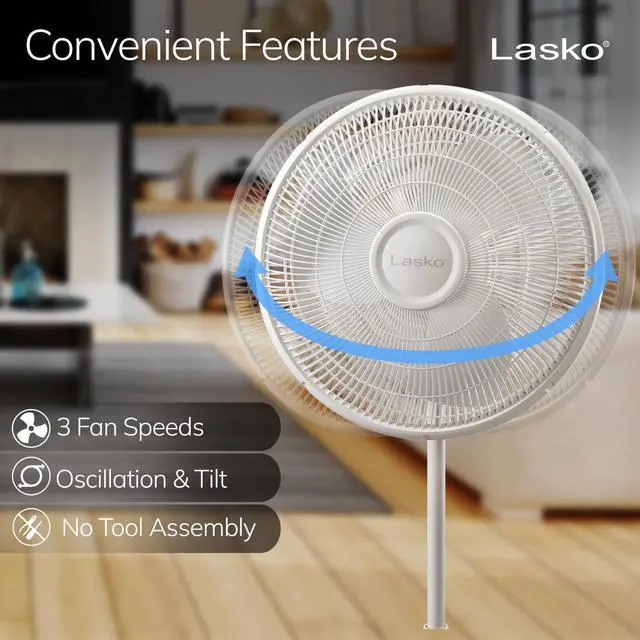 Alt view image 8 of 11 - Lasko 2520 Oscillating Stand Fan