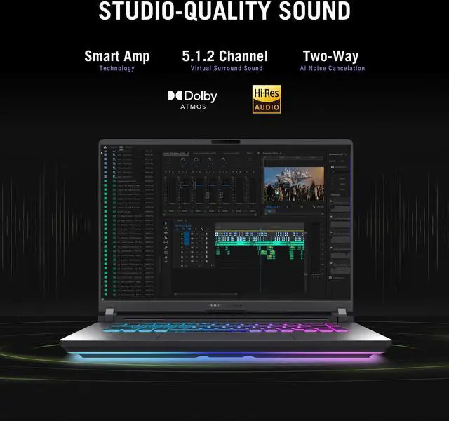 Alt view image 6 of 11 - ASUS ROG Strix G16 (2025) Gaming Laptop, 16 FHD+ 16:10 165Hz/3ms Display, RTX 5050, Core i7 14650HX, 16GB RAM, 1TB SSD, Win 11 H, G615JHR-DS74