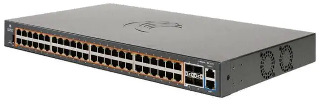 Main image of Cambium Networks cnMatrix EX2052 Switch - 176 Gbps Throughput - 48 Ethernet Ports - 4 SFP+ Fiber Uplink Ports - 512 MB DRAM - 128 MB Flash Storage - (No Power Cord, USA Only) - MXEX2052GxxA01