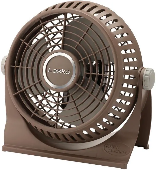 Alt view image 3 of 5 - lasko 505 small desk fan with10-inch pivoting head, portable electric plug-in table fan creates a quiet personal cooling breeze, ideal for travel, bedroom, dorm, and office - bronz