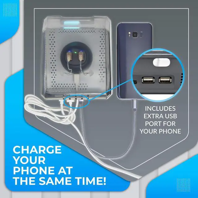 Alt view image 5 of 7 - DryBoost UV by Dry & Store | Maintenance System for Your Rechargeable Hearing Aids or Amplifiers - The Perfect Combination of Drying, Sanitizing, and Charging
