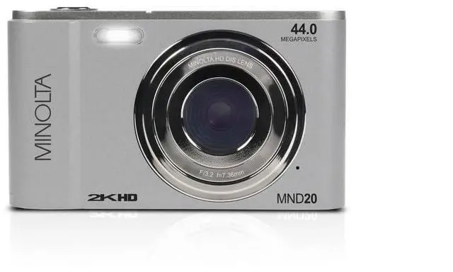 Alt view image 13 of 18 - Minolta MND20-S MND20 16x Digital Zoom 44 MP/2.7K Quad HD Digital Camera (Silver)