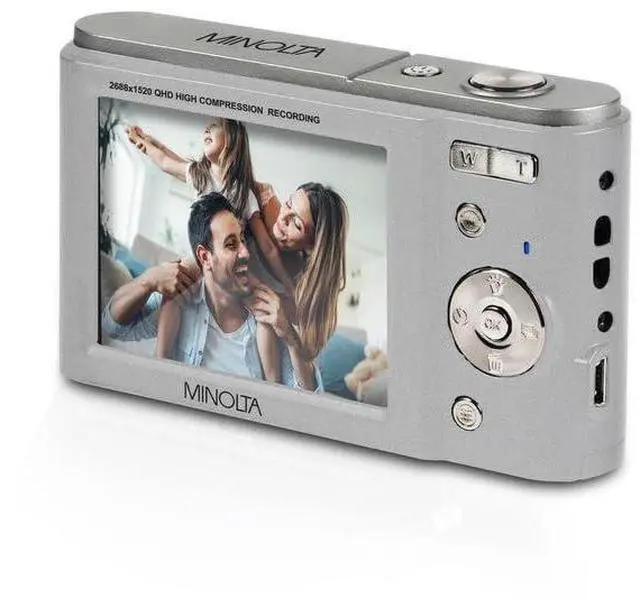 Alt view image 14 of 18 - Minolta MND20-S MND20 16x Digital Zoom 44 MP/2.7K Quad HD Digital Camera (Silver)