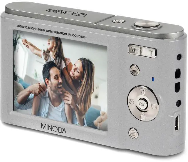 Alt view image 17 of 18 - Minolta MND20-S MND20 16x Digital Zoom 44 MP/2.7K Quad HD Digital Camera (Silver)