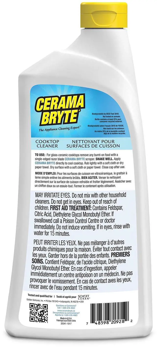 Alt view image 2 of 2 - Cerama Bryte Removes Tough Stains Cooktop and Stove Top Cleaner for Glass - Ceramic Surfaces, 1-28 oz