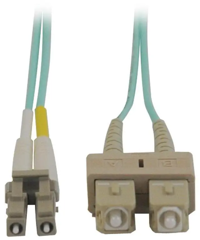 Alt view image 2 of 3 - Tripp Lite 10Gb Duplex Multimode 50/125 OM3 LSZH Fiber Patch Cable (LC/SC) - Aqua, 3M (10-ft.)(N816-03M)