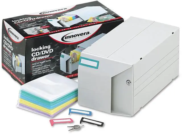 Alt view image 3 of 7 - Innovera 39501 CD/DVD Storage Drawer Holds 150 Discs Light Gray