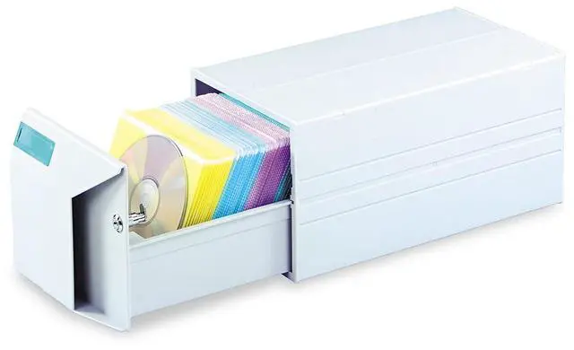 Alt view image 7 of 7 - Innovera 39501 CD/DVD Storage Drawer Holds 150 Discs Light Gray