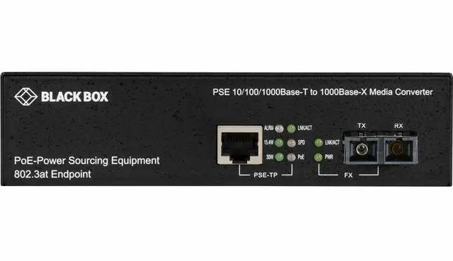 Alt view image 2 of 5 - Black Box LPS500 Gigabit Ethernet PoE Media Converter (LPS500A-MM-SC-R3)