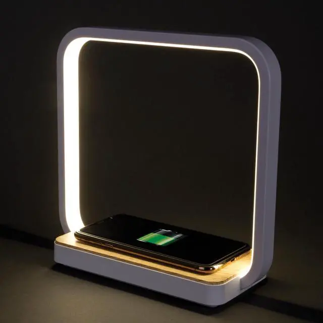 Alt view image 3 of 7 - OttLite Wireless Charging Station and Night Light, White