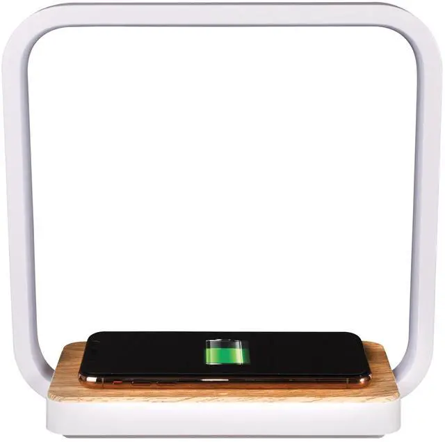 Alt view image 4 of 7 - OttLite Wireless Charging Station and Night Light, White