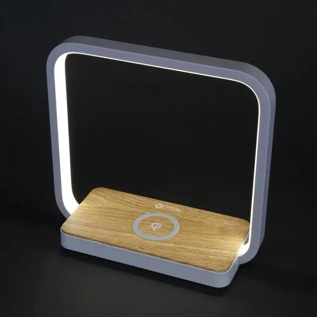 Alt view image 6 of 7 - OttLite Wireless Charging Station and Night Light, White