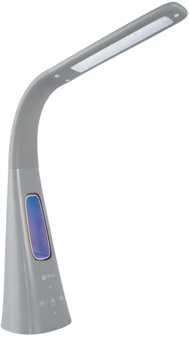 Alt view image 8 of 14 - OttLite F261G9-SHPR Cool Breeze Fan Lamp - 15" to 26.5" High - Gray